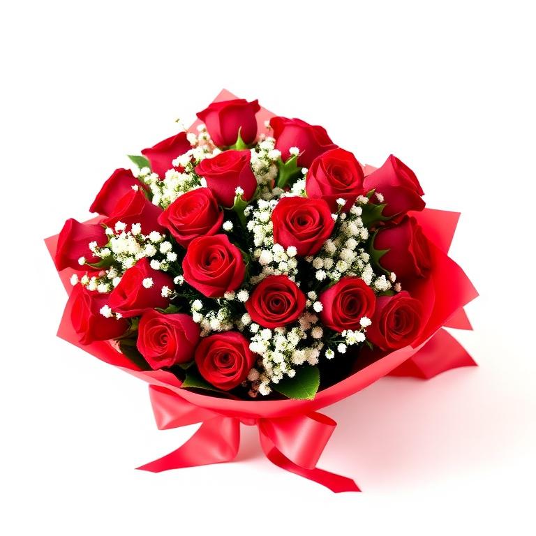 Kit Meu Amor Buquê de 15 Rosas Vermelhas