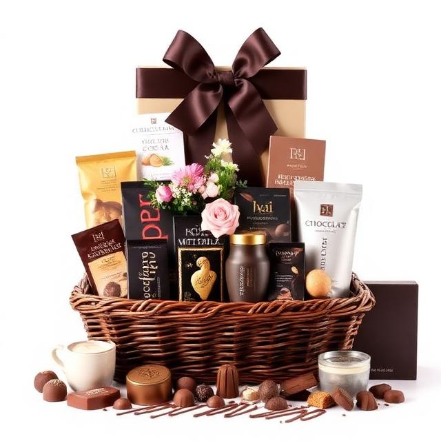 Cesta de Chocolates Premium com Flores