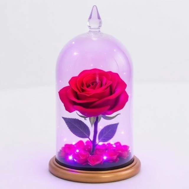Rosa Preservada na Redoma com LED