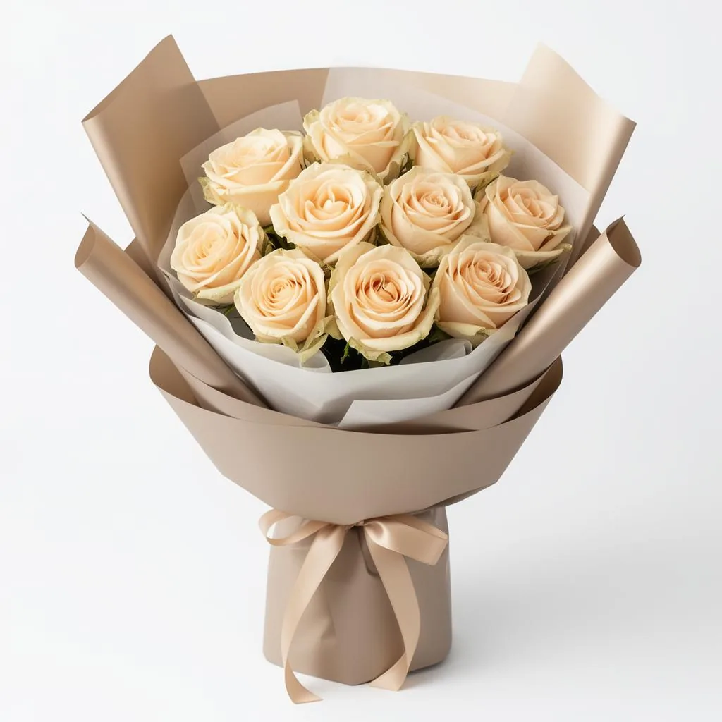 Buquê com 10 Rosas Champagne